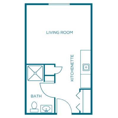 Architectural floor plan of a living space