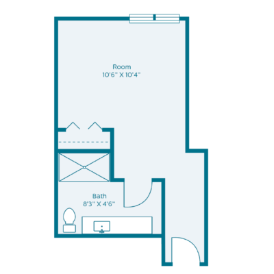 Architectural floor plan of a resident room
