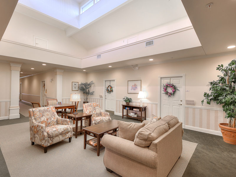 Common area with seating and natural light
