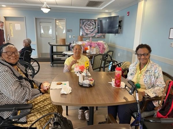 Residents enjoying their time in a common area
