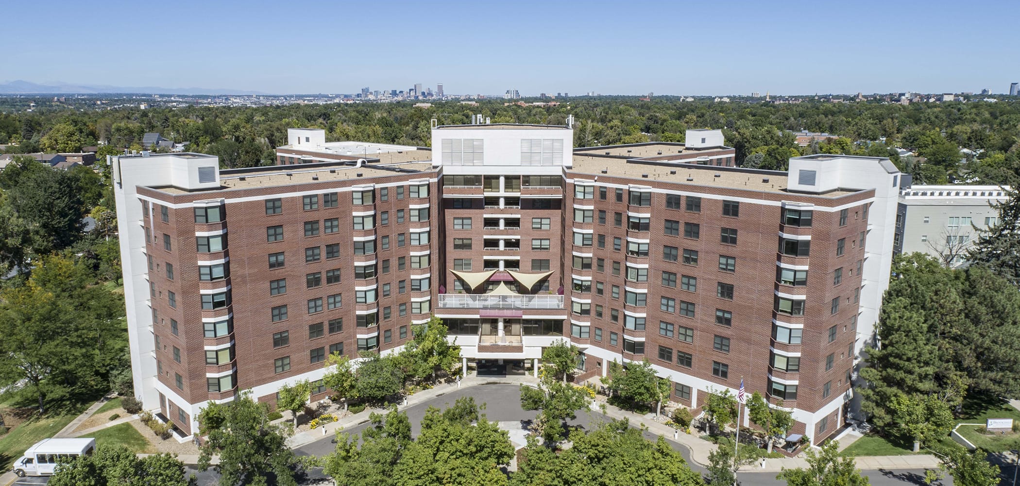 Aerial view of Brookdale Meridian Englewood building