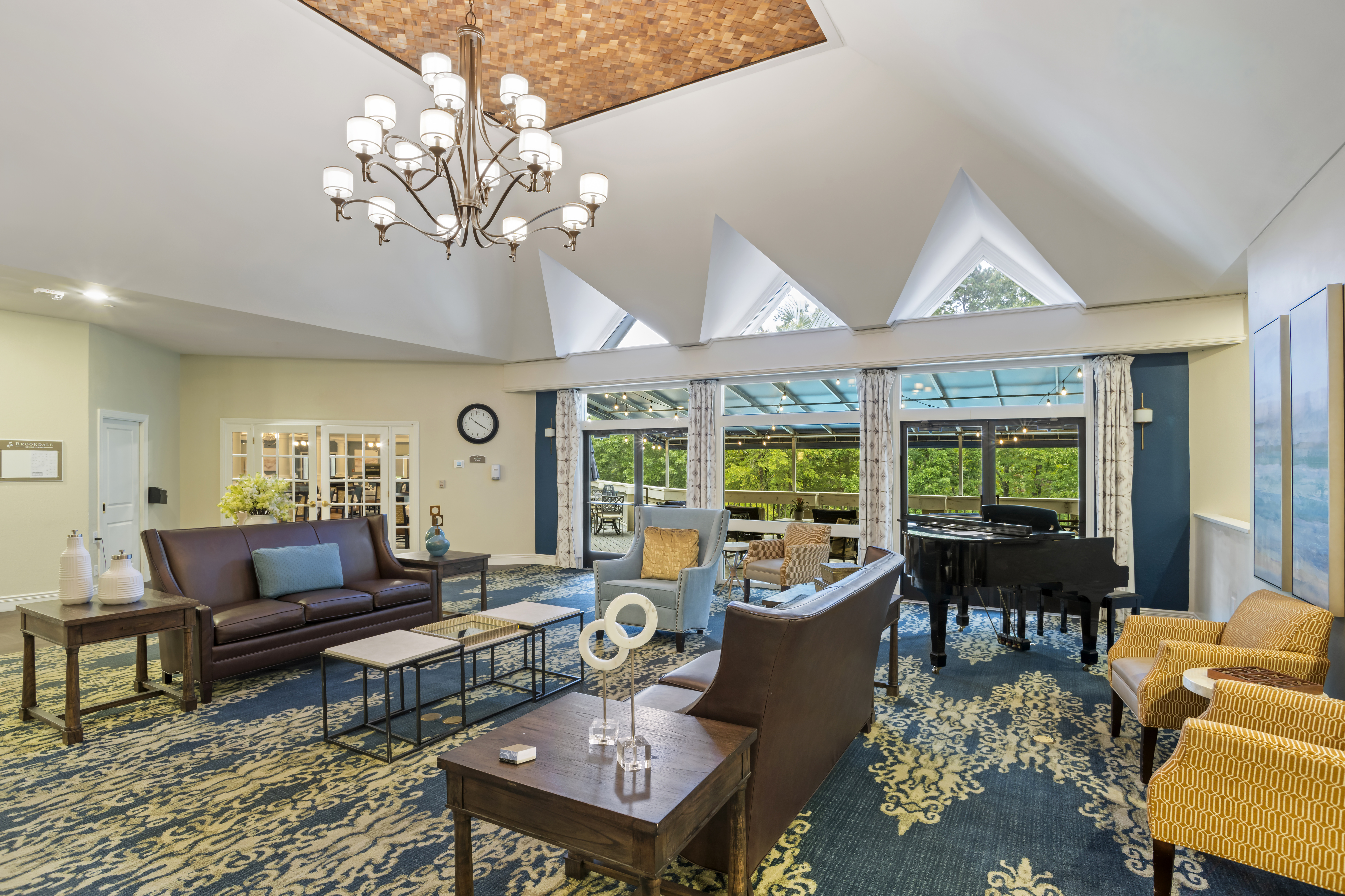 Bright and welcoming common area with seating