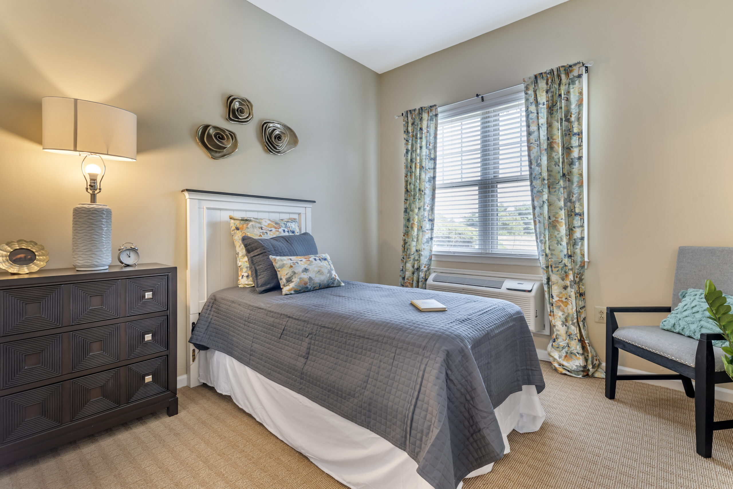 Cozy private resident room with decorative elements