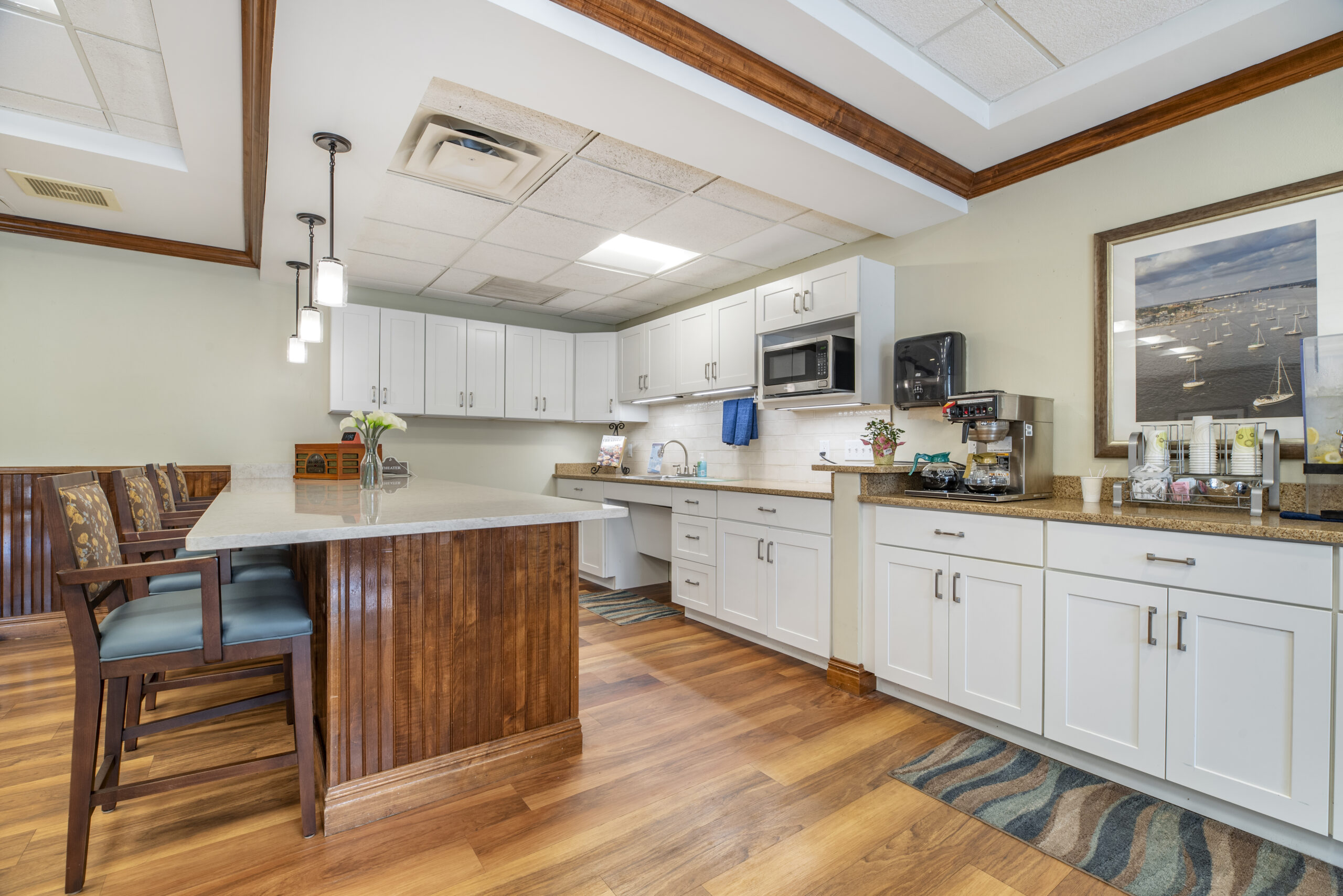 Bright and inviting kitchen area in the facility