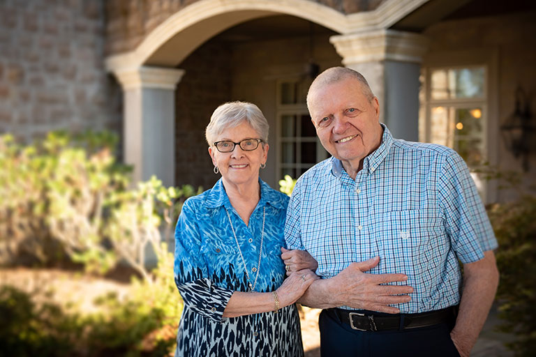 Residents enjoying a sunny moment outdoors