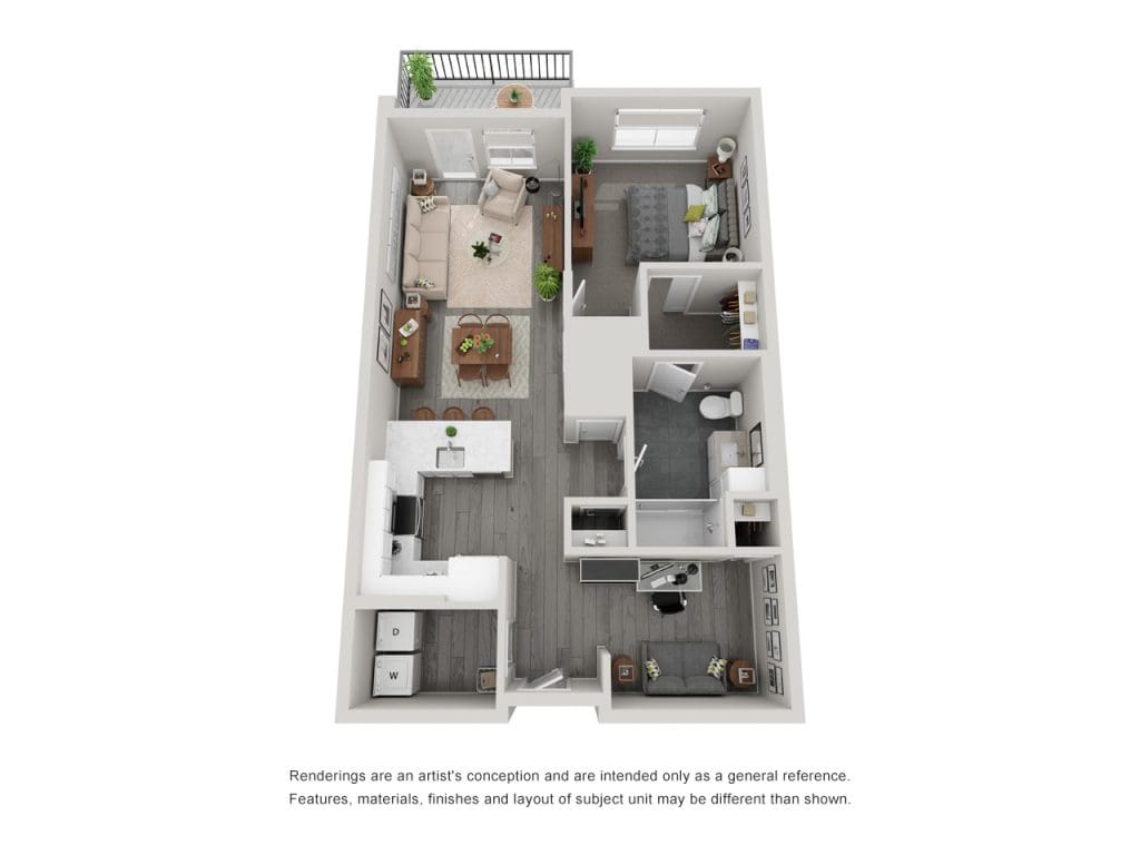 Architectural floor plan of a resident unit with layout details