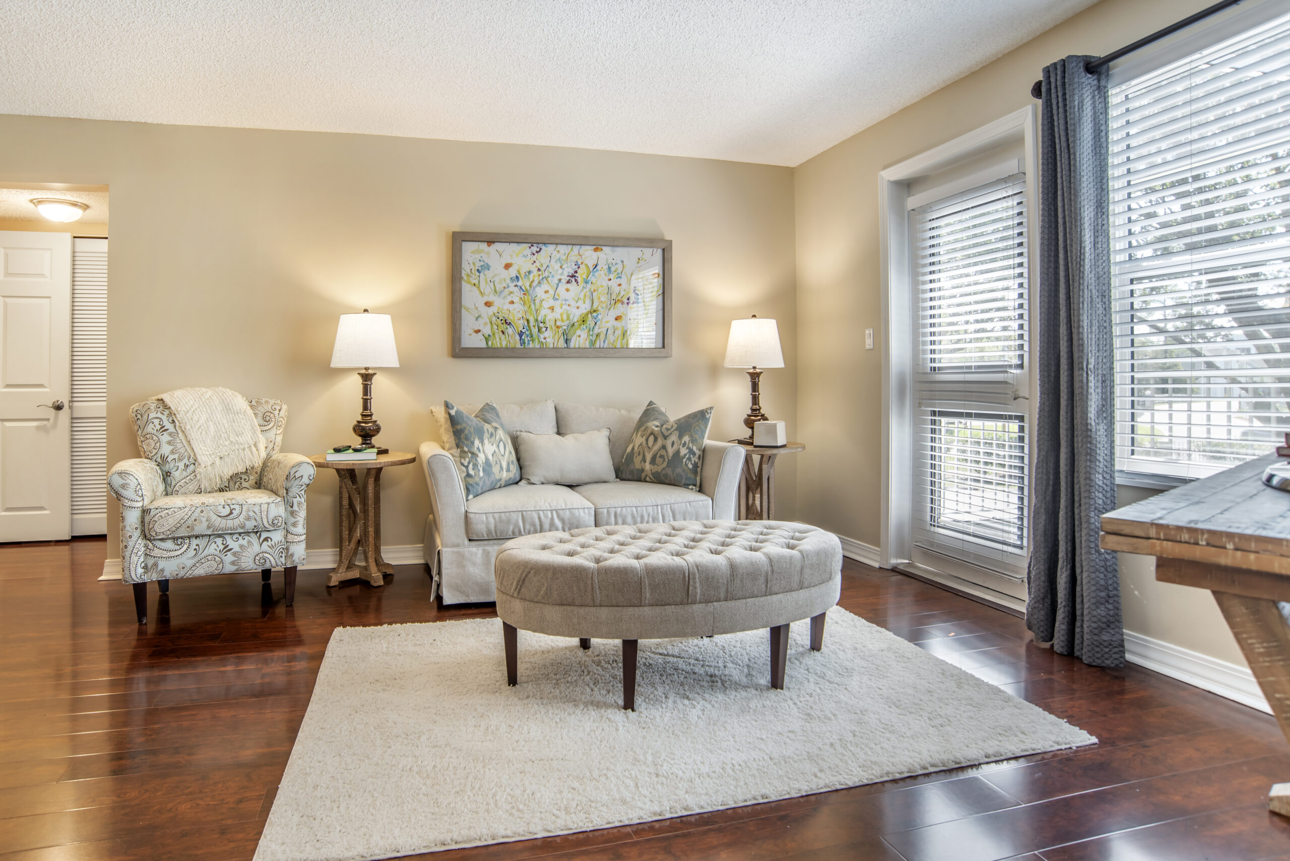 Bright common area with a cozy seating arrangement