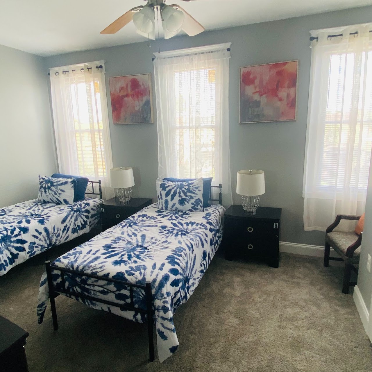 Interior view of a shared resident room with two beds