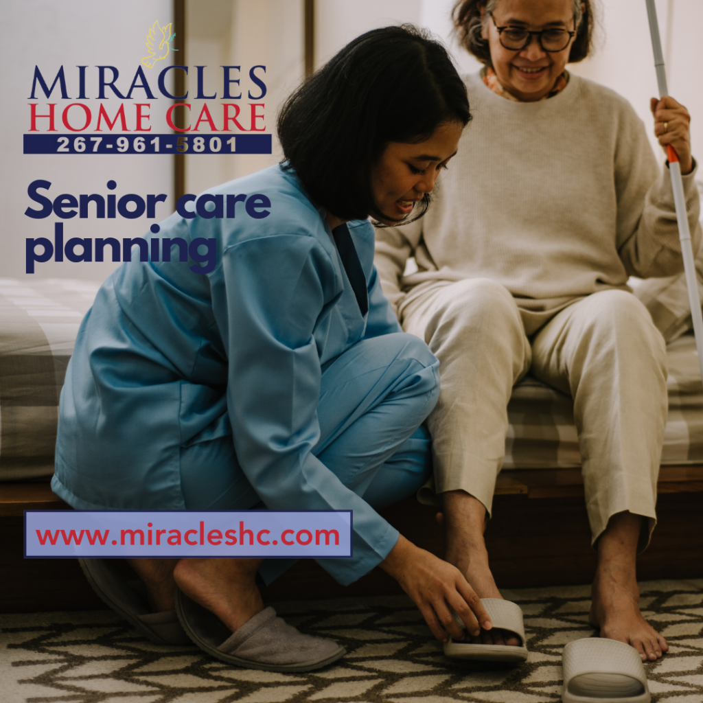 Caregiver assisting an elderly resident