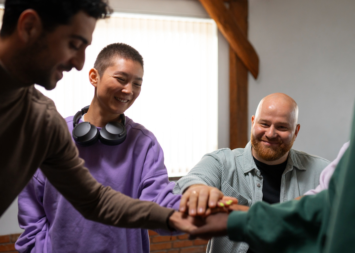 Group of people engaged in an activity together.