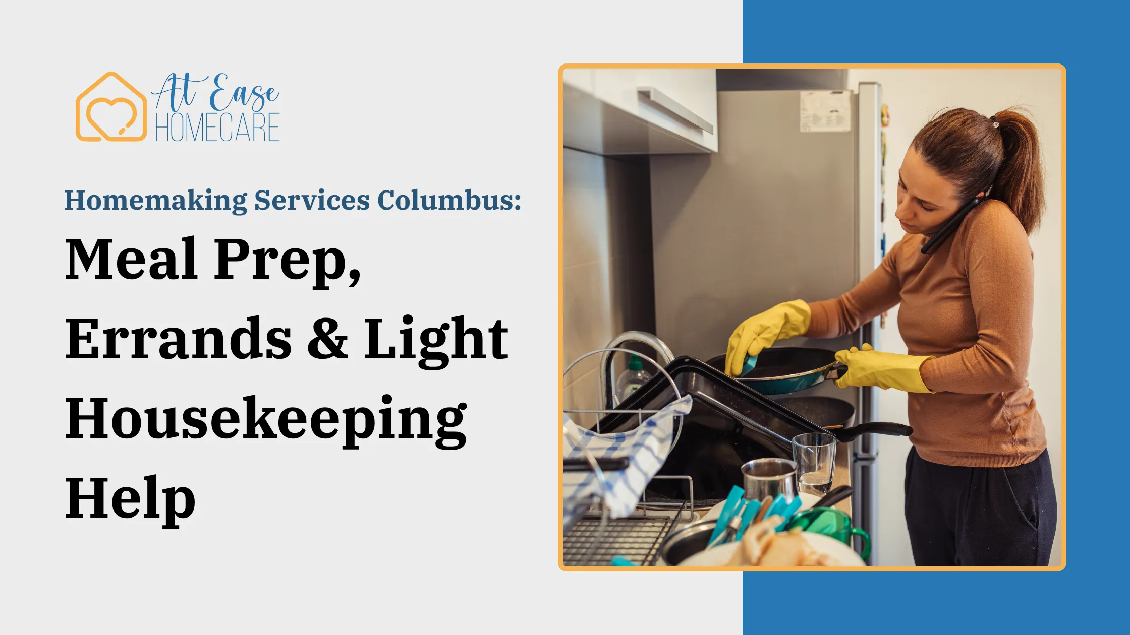 Caregiver preparing food in a kitchen