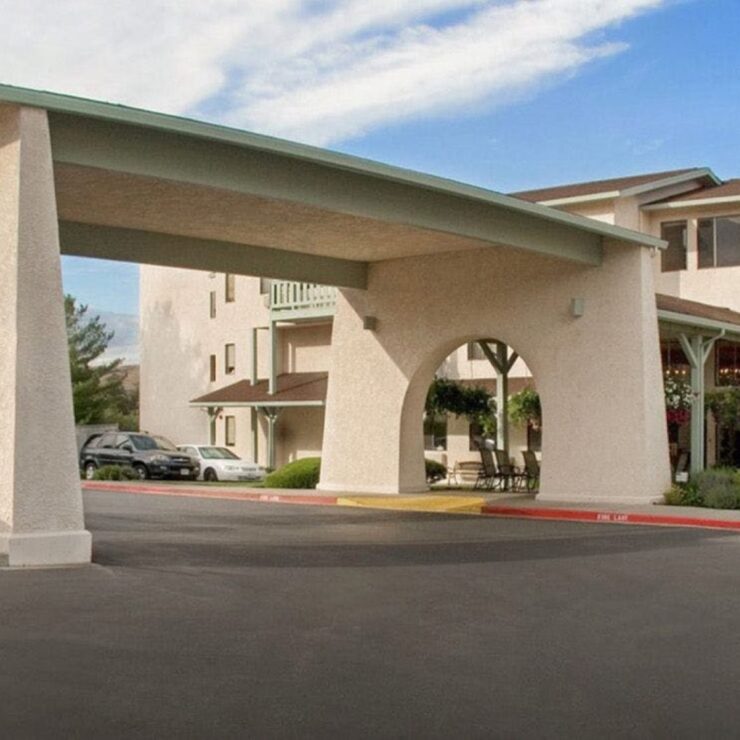 Entrance archway of a senior living facility