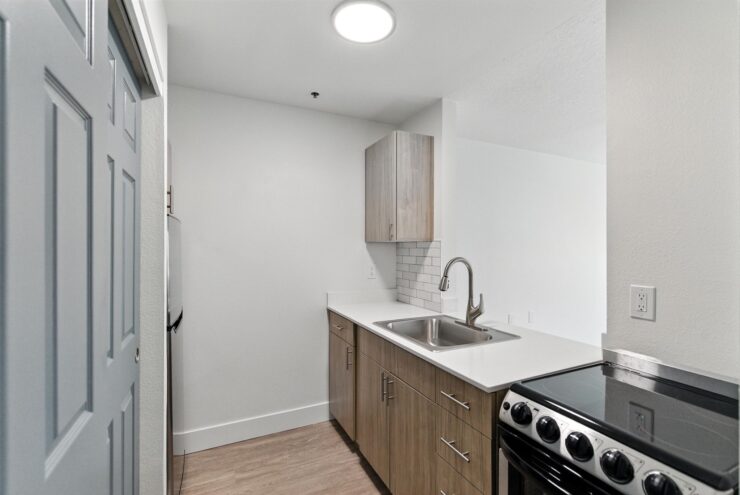 Modern kitchen space in a senior living facility