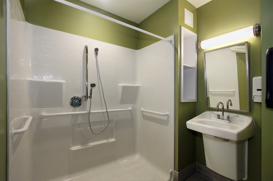 Accessible shower in a bathroom