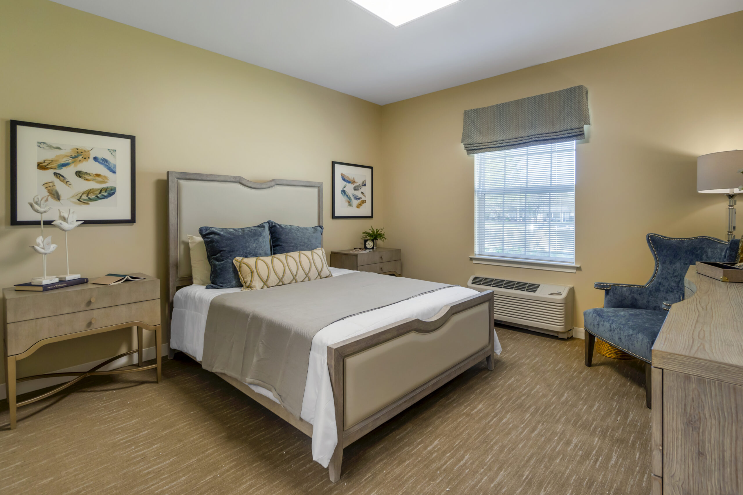 Bright and cozy private resident room with decor