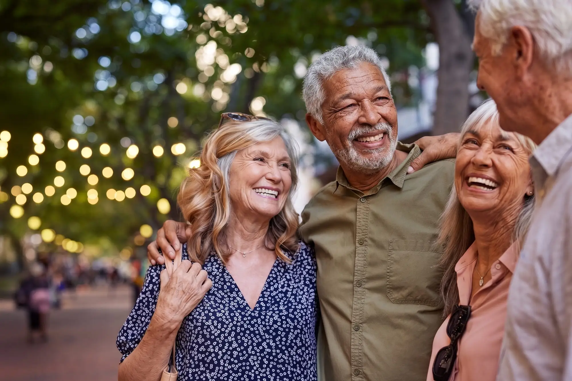 Group of happy seniors enjoying time outdoors