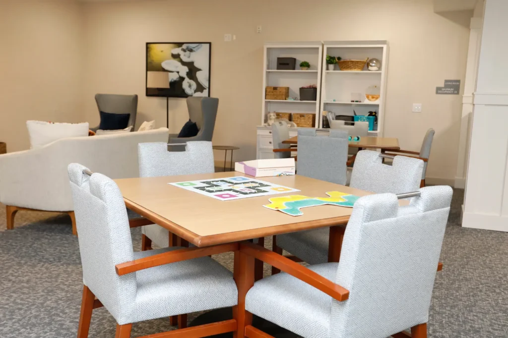 Common area with seating and games