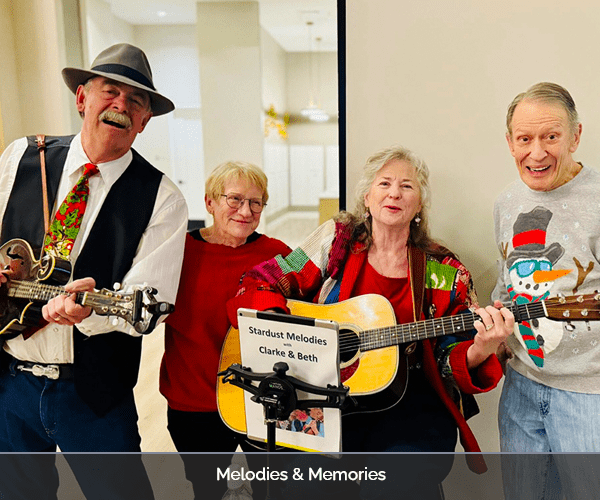 Residents enjoying music during a community event