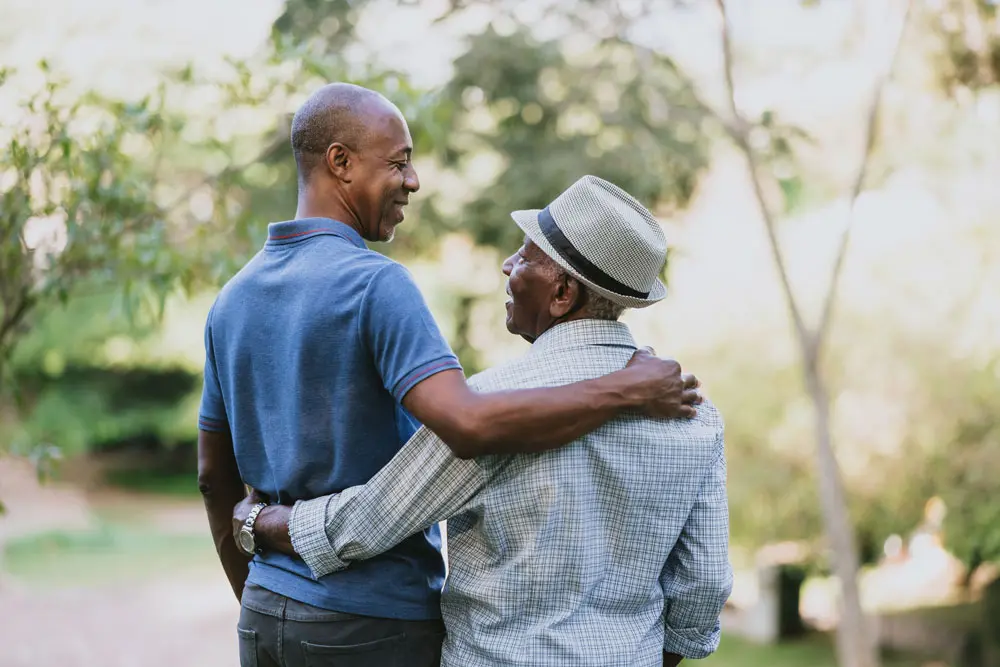 Two men enjoying time together outdoors