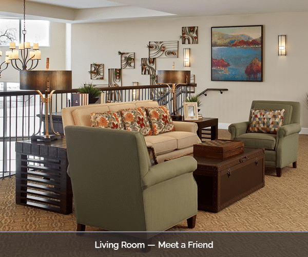 Bright living room with comfortable seating