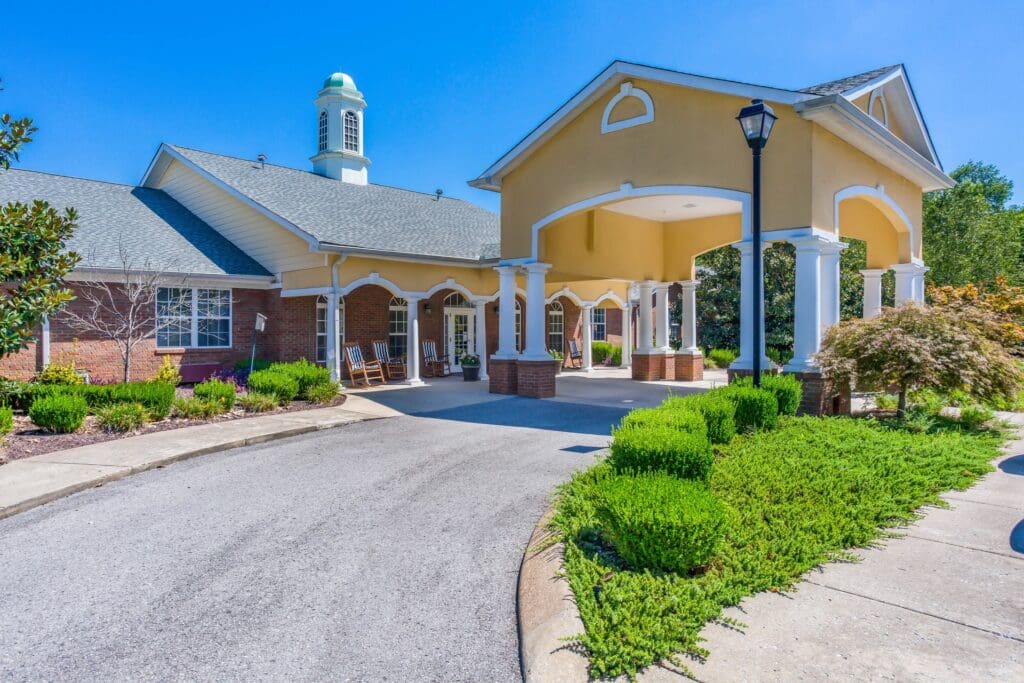 Exterior view of the assisted living facility entrance