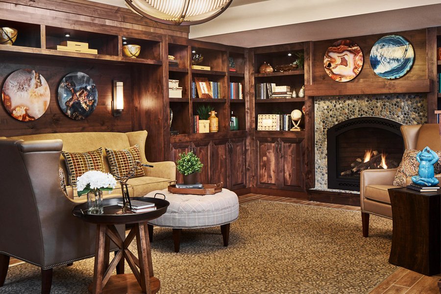 Cozy interior common area with seating and decor