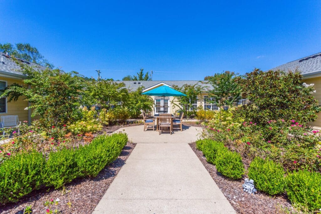 Garden area with pathway and seating