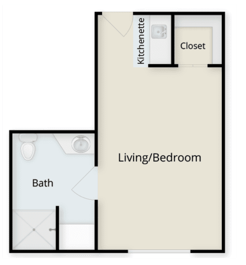 Architectural floor plan of a living space