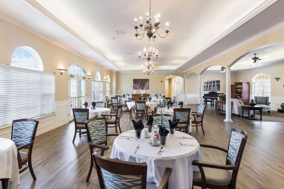 Elegant dining room set for a meal