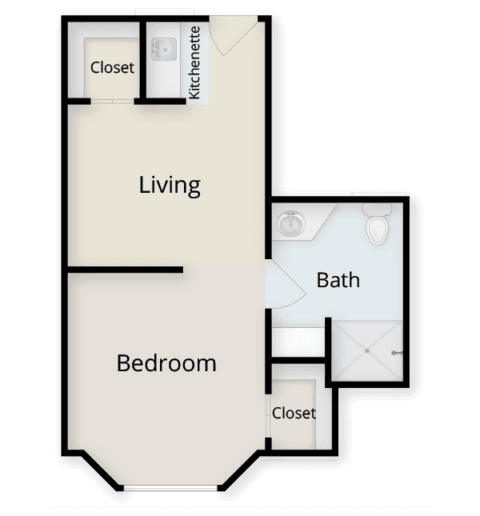Architectural floor plan of a living space