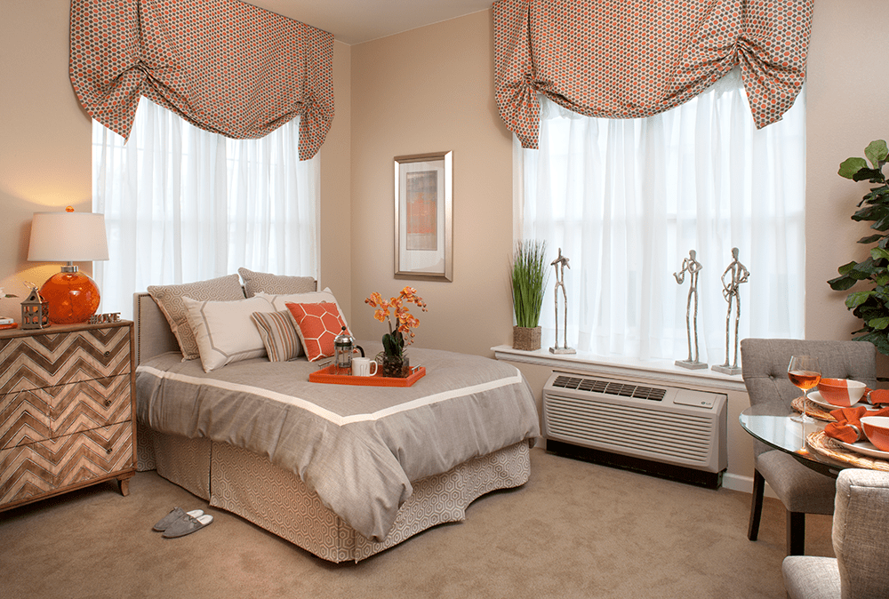 Cozy bedroom in a senior living facility