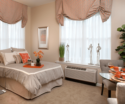 Cozy bedroom in a senior living facility