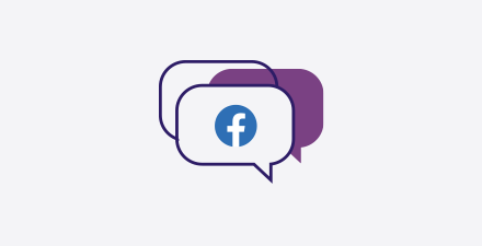 Generic social media icons on a plain background