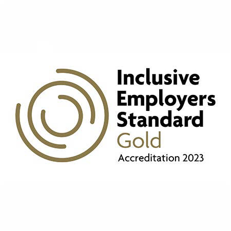 Gold accreditation logo for Inclusive Employers Standard