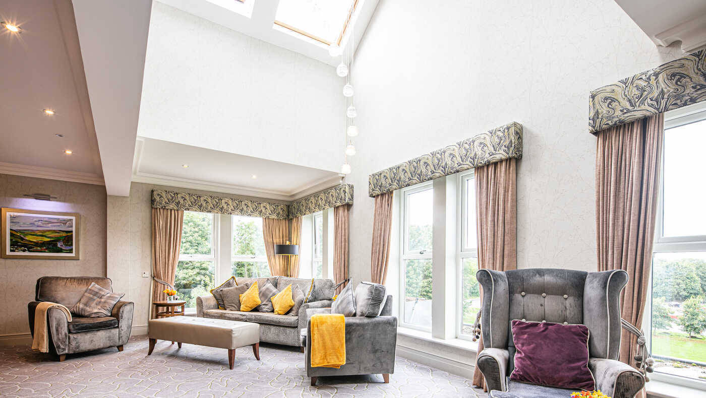 Bright common area with comfortable seating