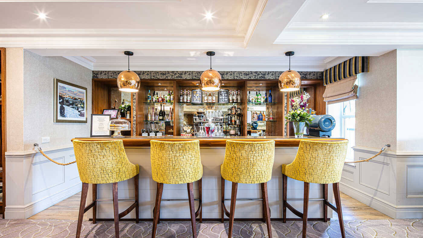 Interior view of a modern bar area