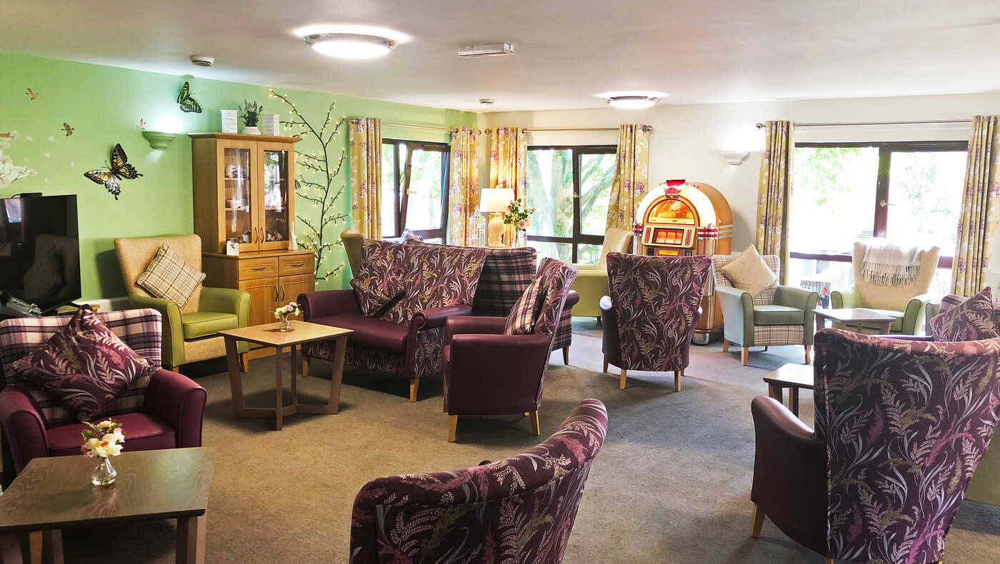 Bright common area with comfortable seating