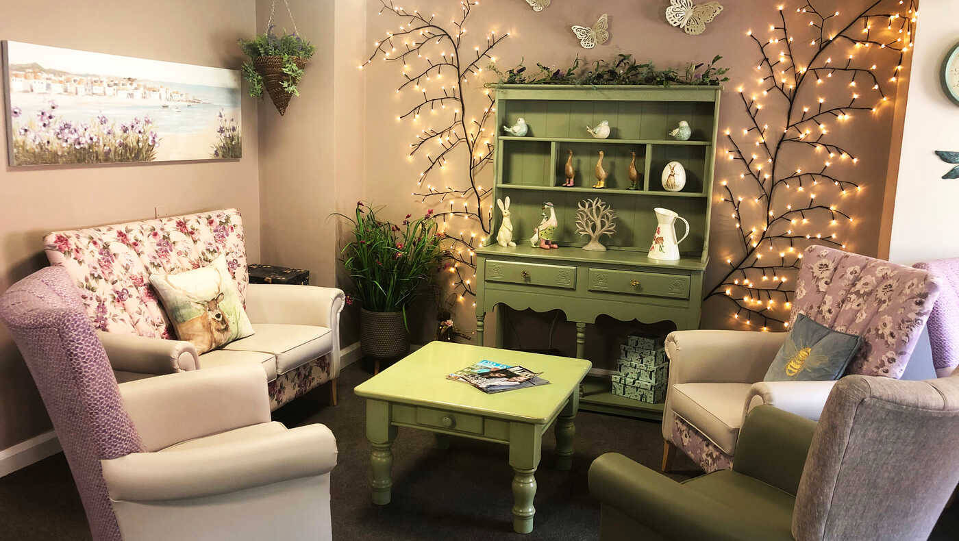 Cozy common area with seating and decor