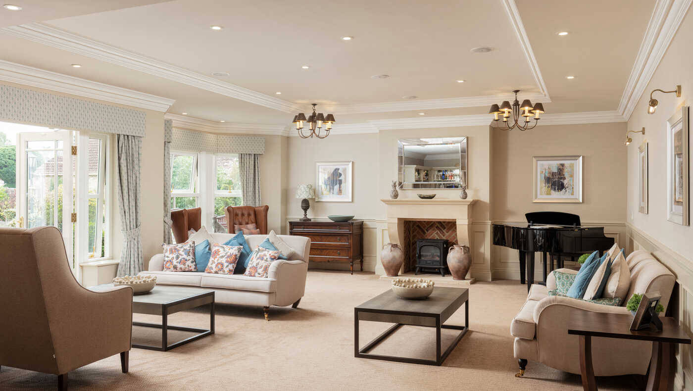 Bright, inviting common area with comfortable seating