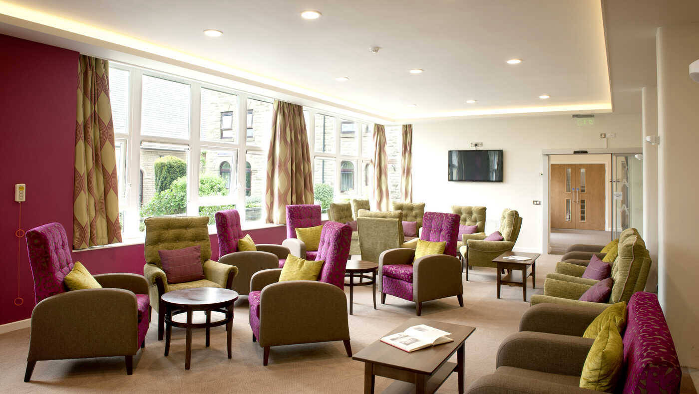 Bright common area with comfortable seating
