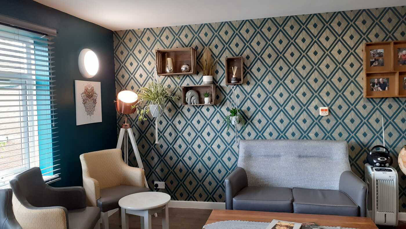 Cozy common area with modern decor and seating