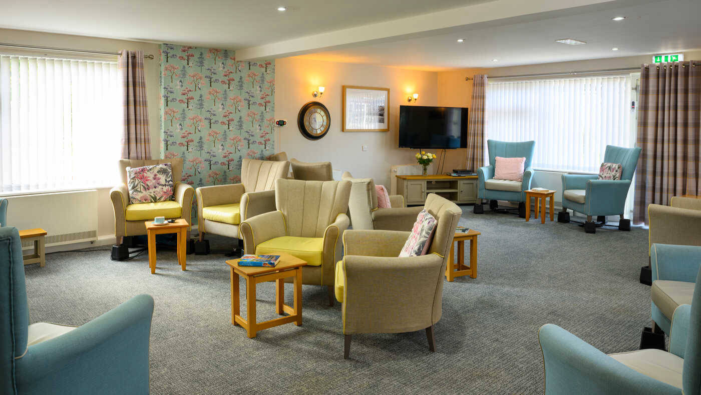 Bright common area with comfortable seating