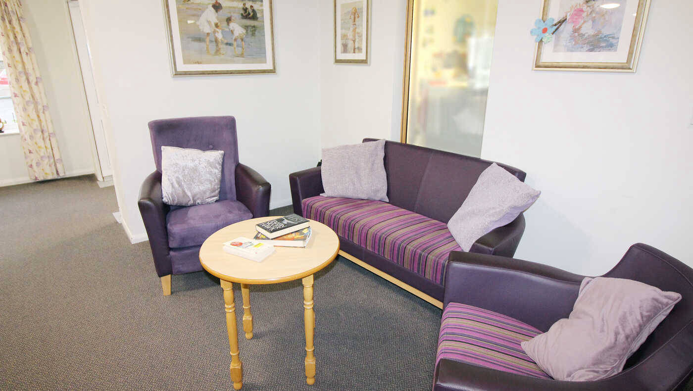 Cozy common area with seating and decor