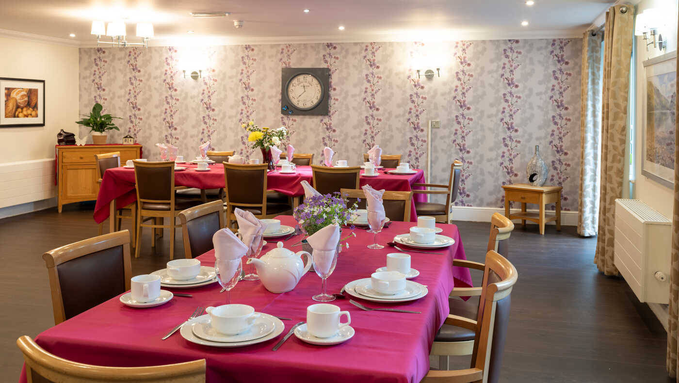 Elegant dining room set for a meal