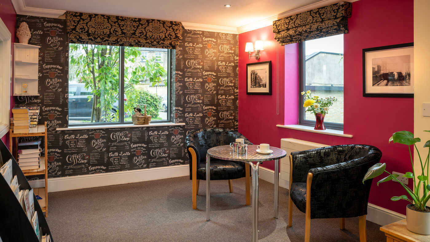 Cozy interior common area with seating and decor