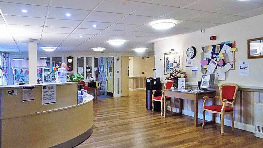 Welcoming lobby area with reception and seating