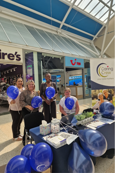 Staff members celebrating at a facility event