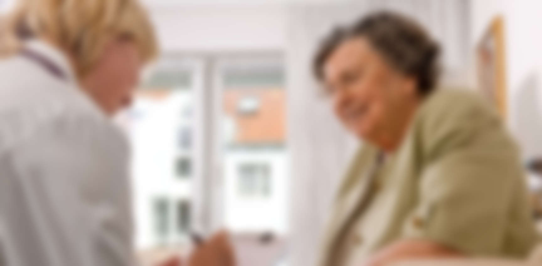 Healthcare interaction between staff and resident