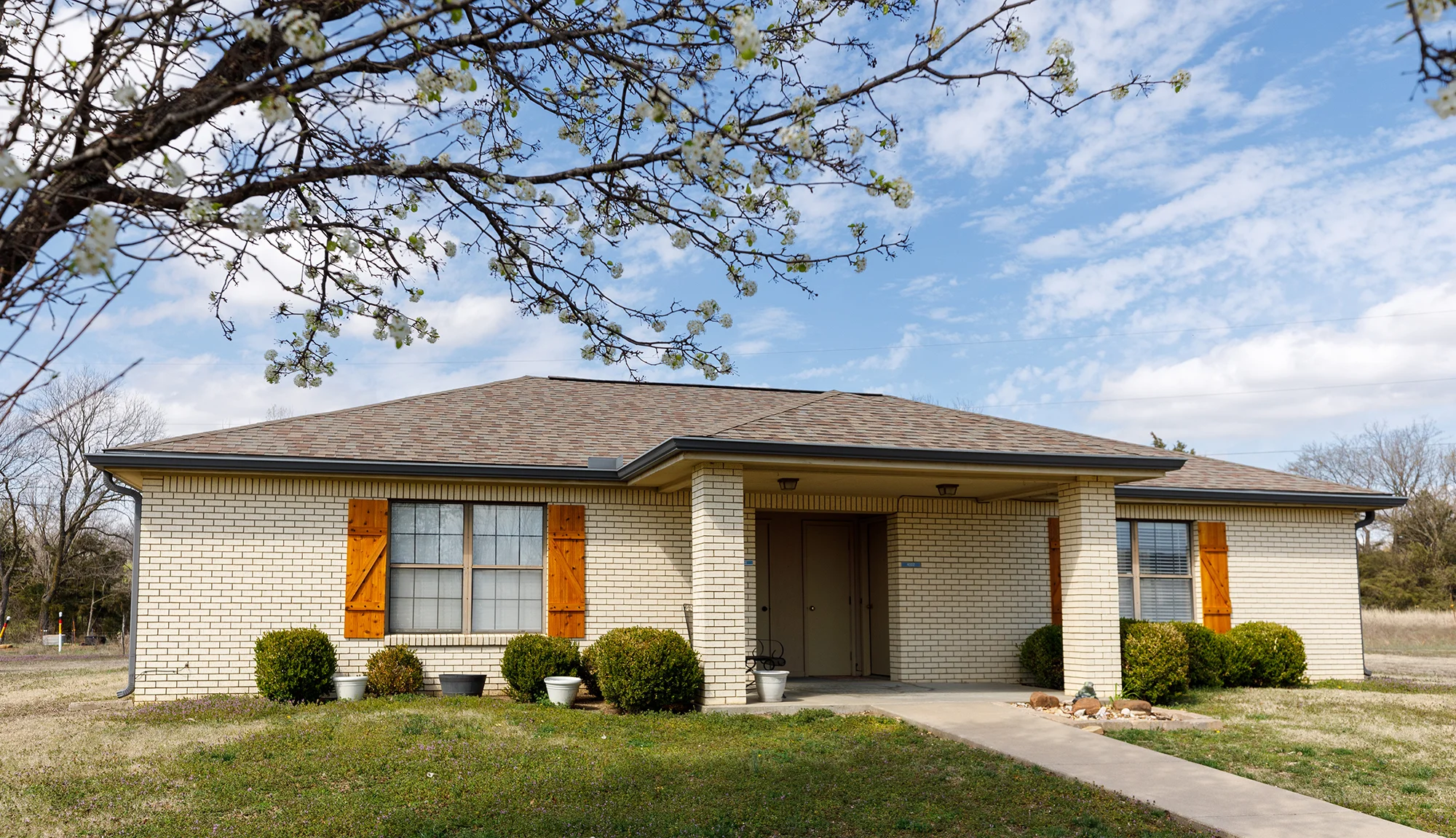 Exterior view of a residential facility building.