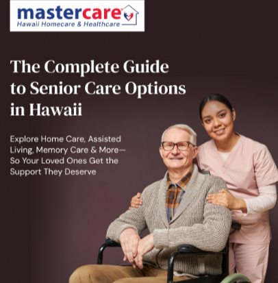 Senior care guide with caregiver and resident